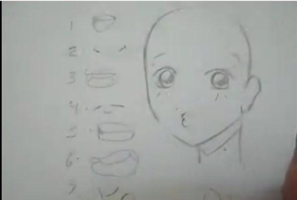 paso 8 para dibujar labios anime