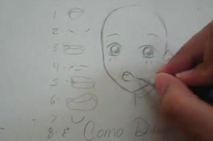paso 9 para dibujar labios anime