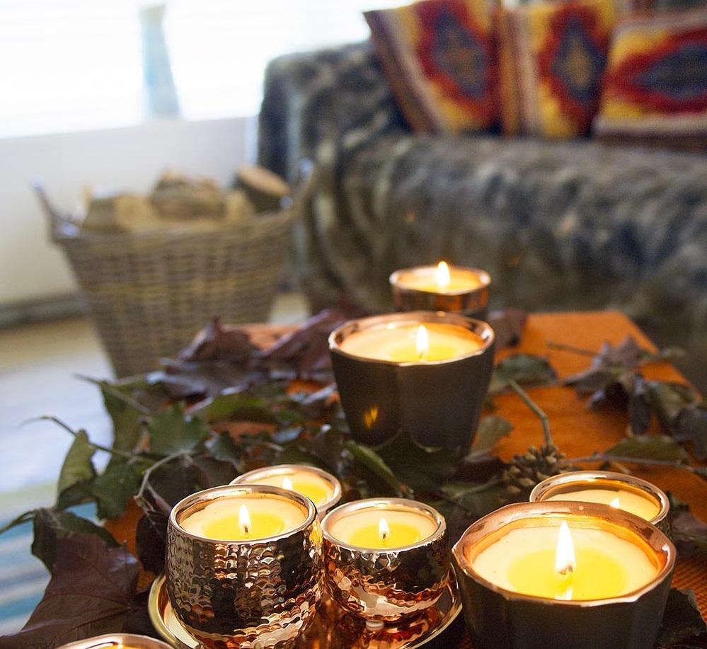 velas para un ambiente hygge