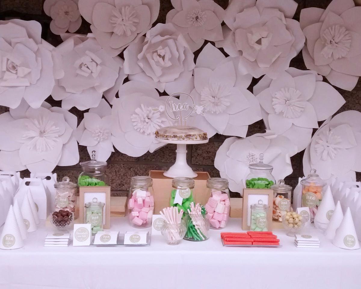 kit cumpleaños personalizado - decoración primer cumpleaños - cumpleaños flores - mesa dulce flores de papel