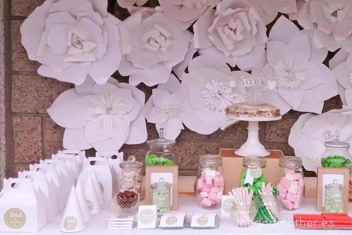 kit cumpleaños personalizado 1 - decoración primer cumpleaños - cumpleaños flores - mesa dulce flores de papel 1