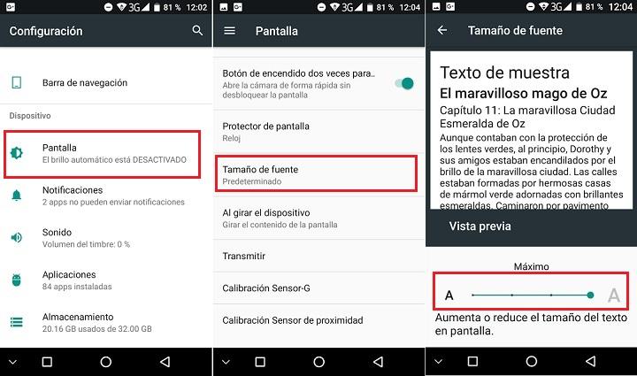 Cómo aumentar el tipo de letra en Android como aumentar el tamaño de letra en Android como aumentar la letra en Android Como hacer la letra mas grande en Android accesibilidad Android 6.0 Android 7.0 Configurar cambiar modificar letra ampliar fuente ampliar letras en pantalla