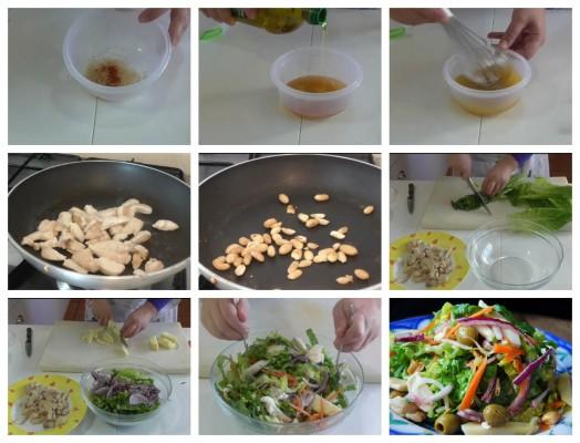 ensalada-asiática-con-verduras-y-pollo elaboración