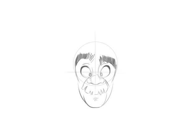 paso 4 para dibujar personajes de caricatura mayores