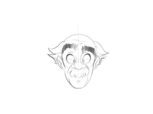 paso 5 para dibujar personajes de caricatura mayores