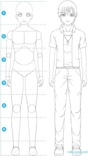 paso 7 para dibujar personajes masculinos