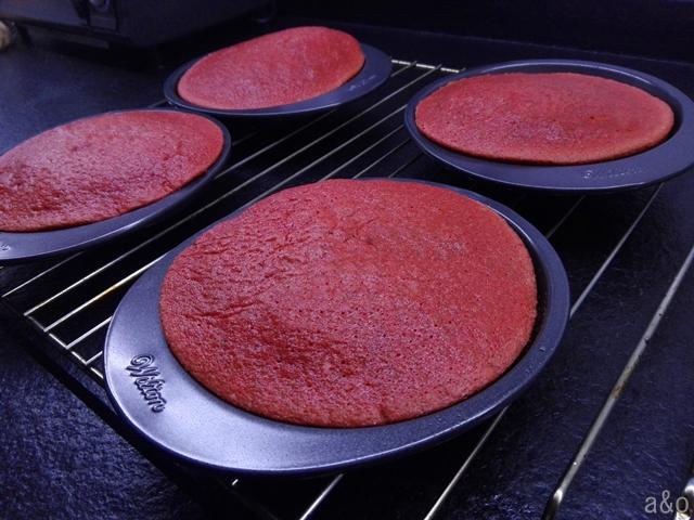 Horneamos las capas del bizcocho.