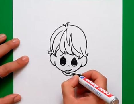 paso 1 para aprender a dibujar niños en caricatura 5
