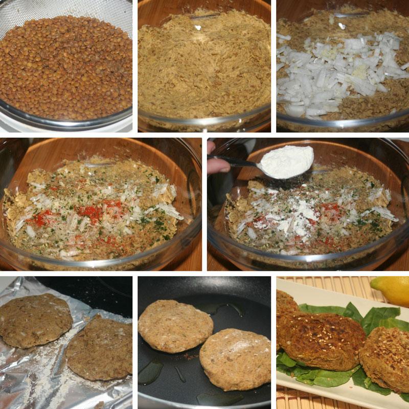 receta de hamburguesas de lentejas