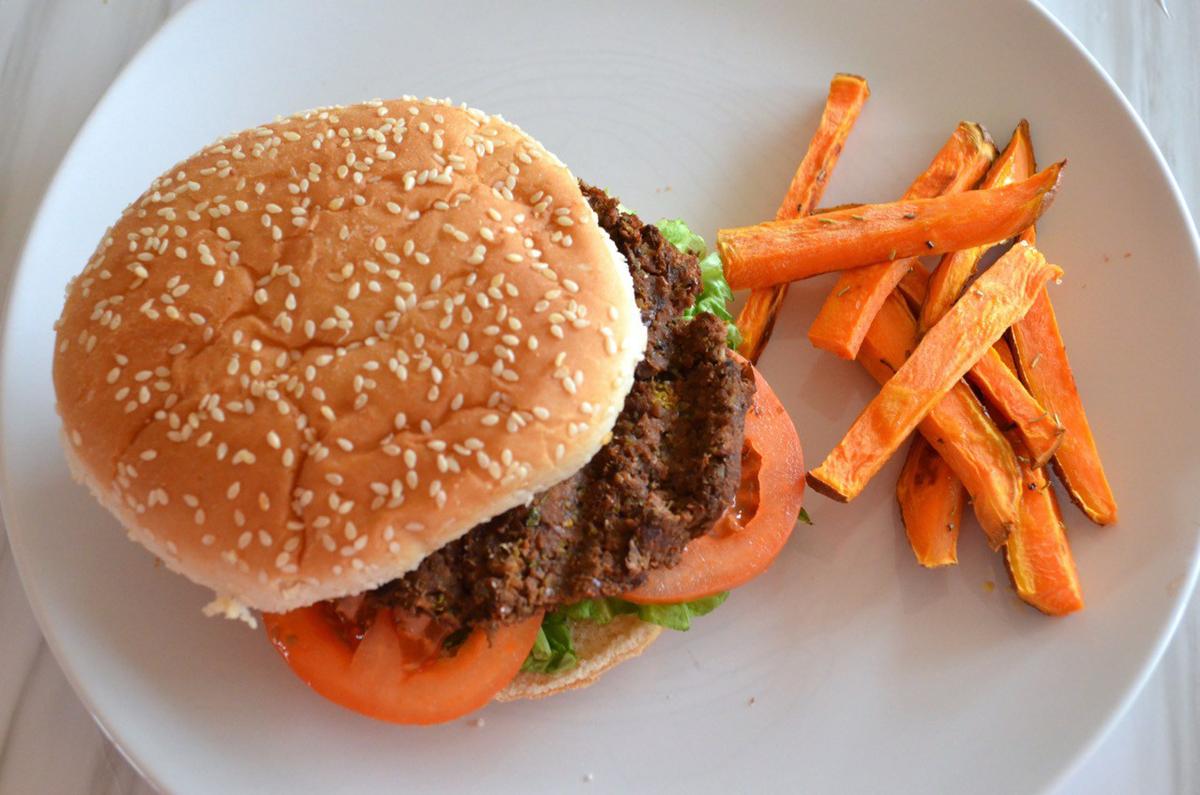 hamburguesa vegana de berenjena