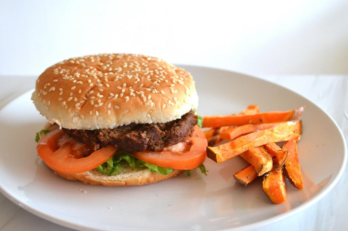 hamburguesa vegana de berenjena