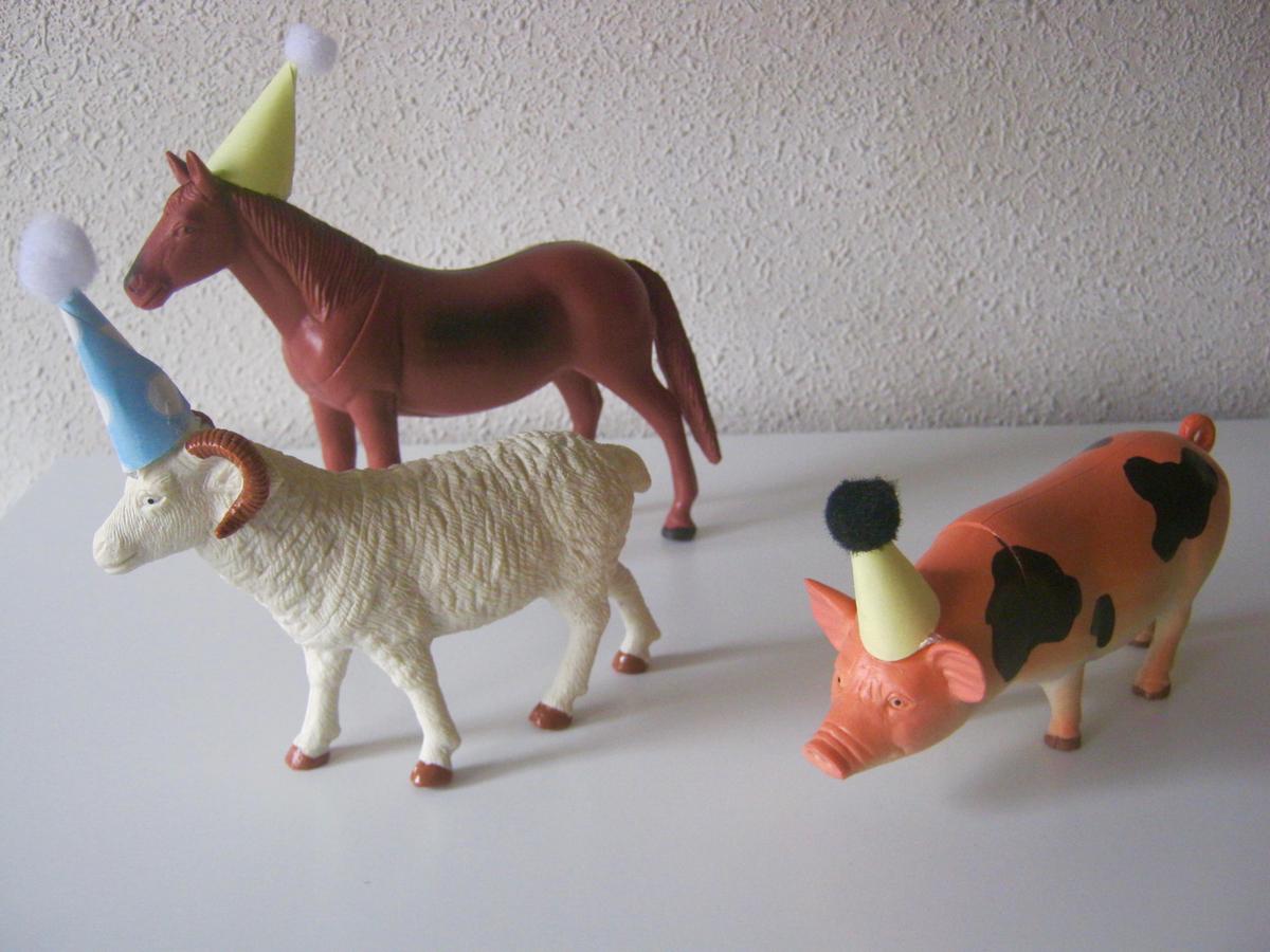 gorritos de fiesta animales plastico