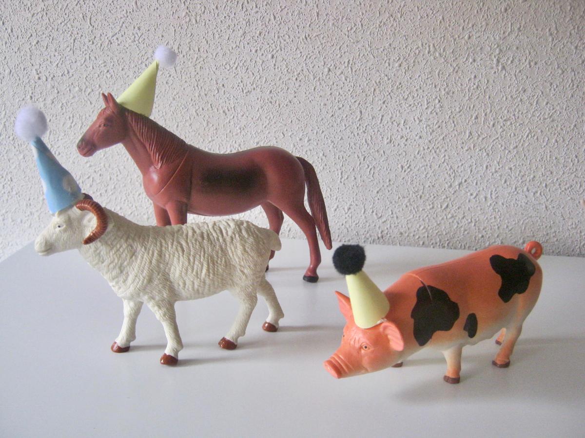 gorritos de fiesta animales plastico