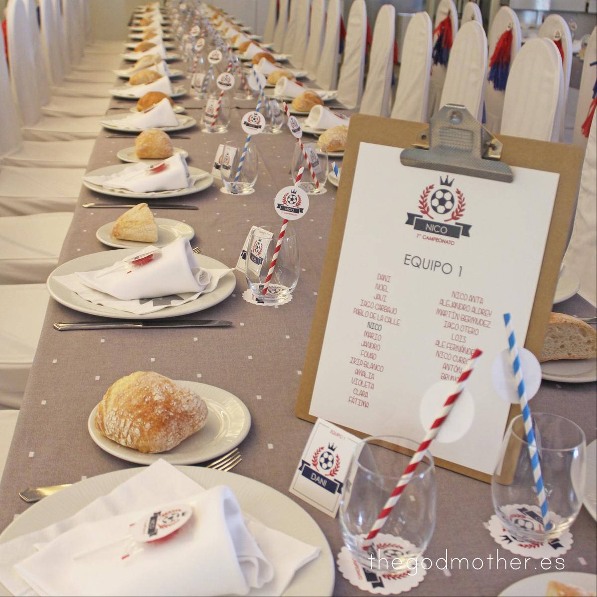 mesa dulce temática futbol - mesa dulce futbol vintage - mesa dulce barça 10