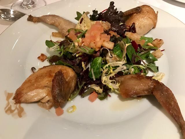 Ensalada templada de Codornices en escabeche