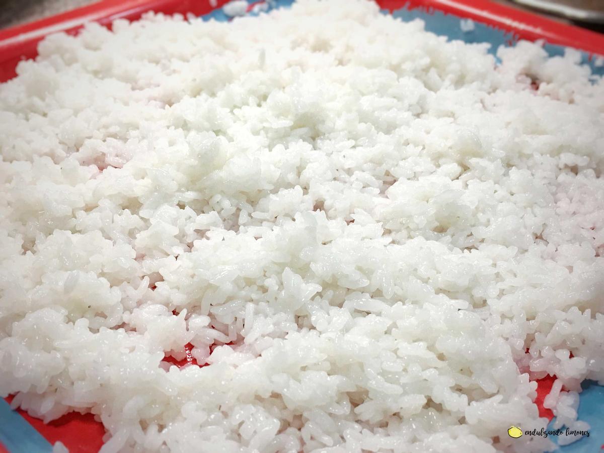 Proporciones preparar sushi casero arroz vinagre receta