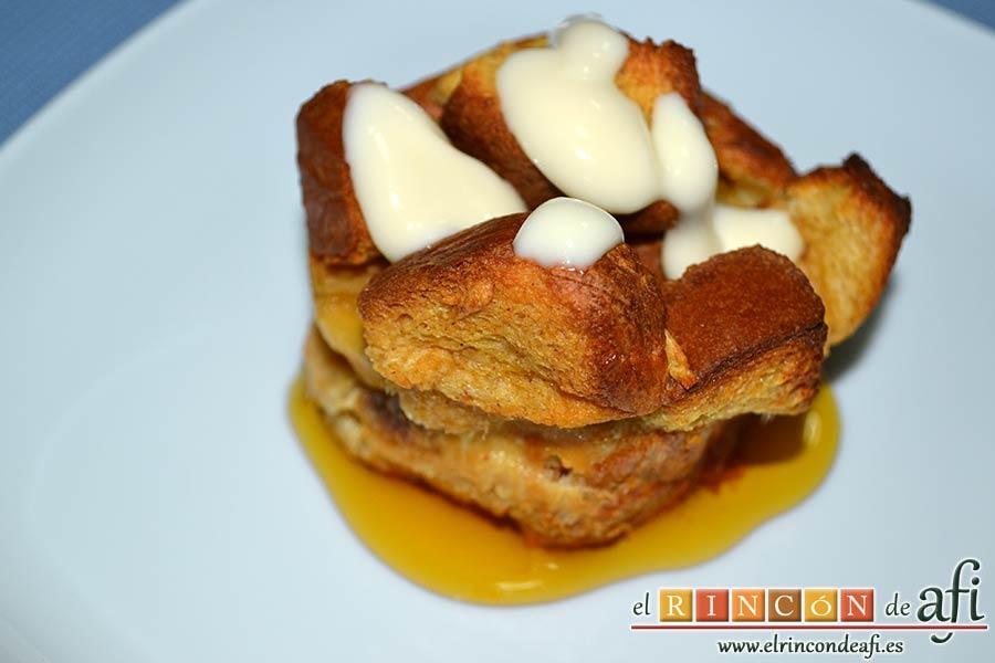 Tostadas francesas en taza, sugerencia de presentación