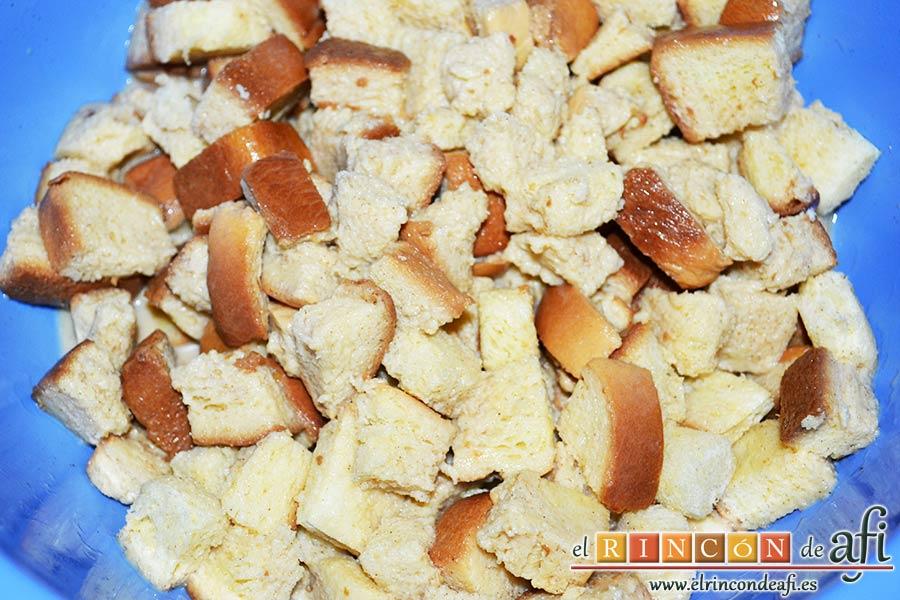 Tostadas francesas en taza, remover muy suavemente