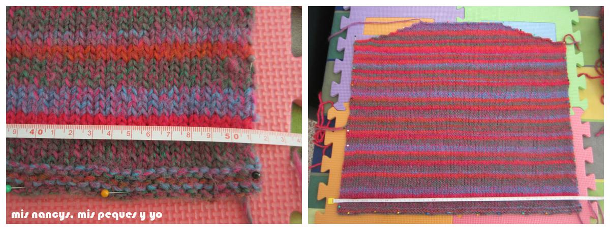 mis nancys, mis peques y yo, Tutorial DIY como bloquear un jersey de lana, comprobar las medidas