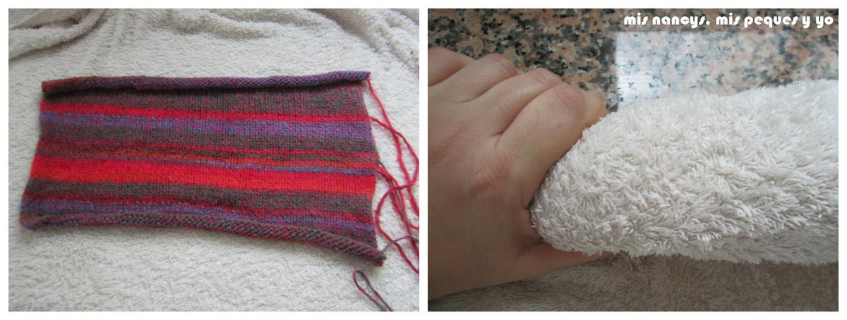 mis nancys, mis peques y yo, Tutorial DIY como bloquear un jersey de lana, quitar el exceso de agua