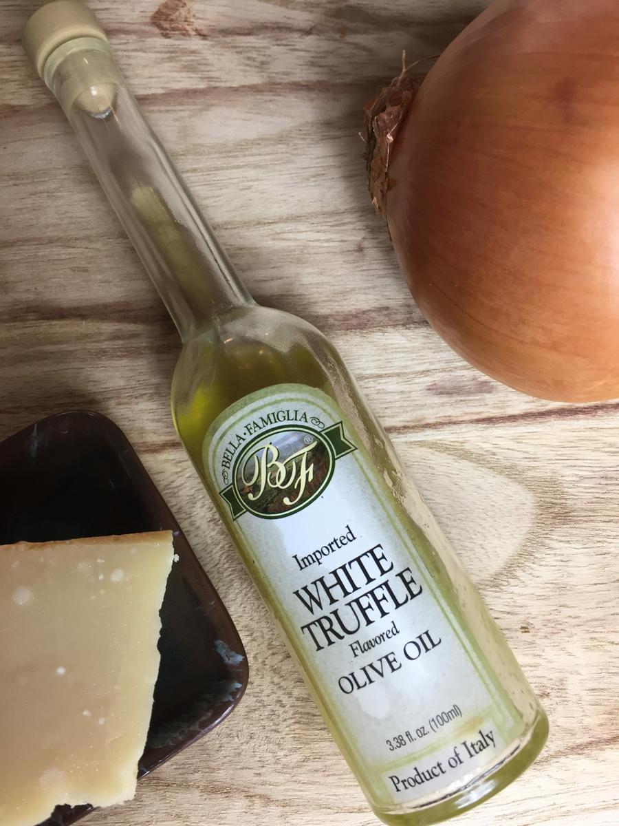 Aceite de trufas blancas para receta de risotto