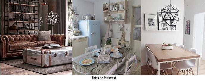 estilo industrial,estilo rústico, estilo nórdico