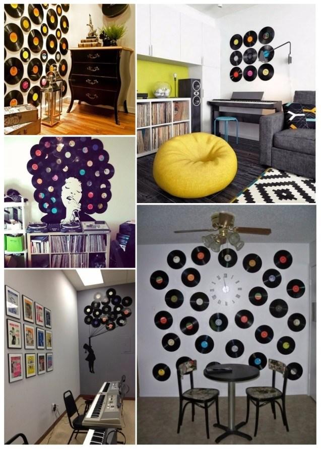 como decorar una fiesta con discos de vinilo