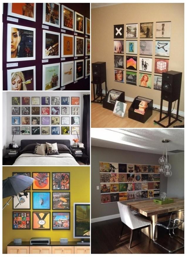 ideas para decorar paredes con discos de vinilo