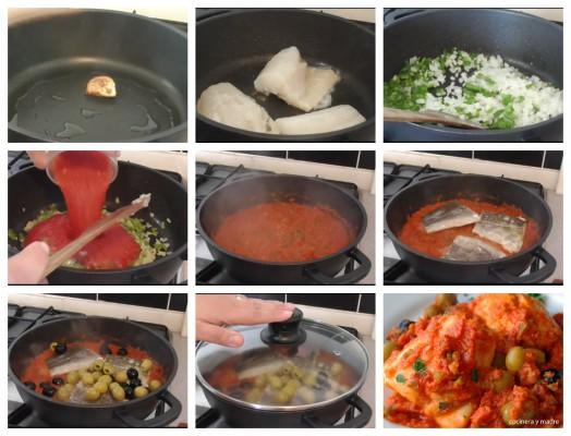 bacalao-con-tomate-y-aceitunas elaboración