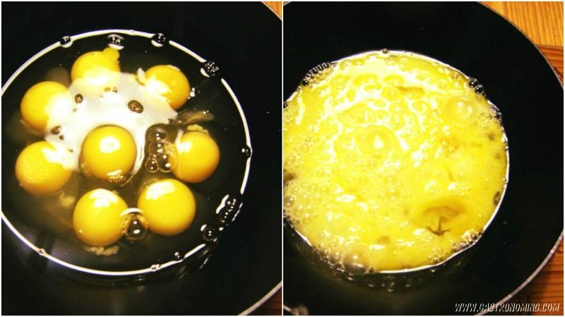 revuelto de trigueros y champiñones