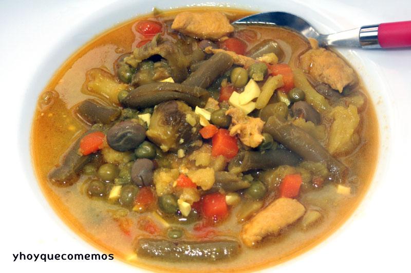 menestra de verduras con pollo