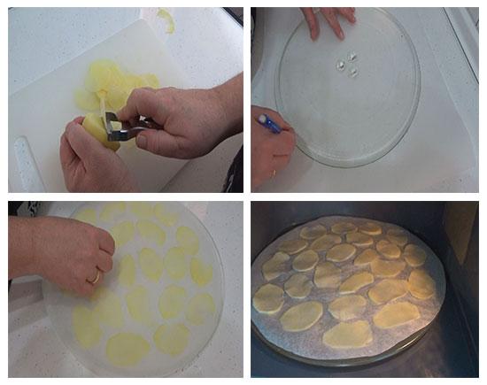 Patatas chips al microondas