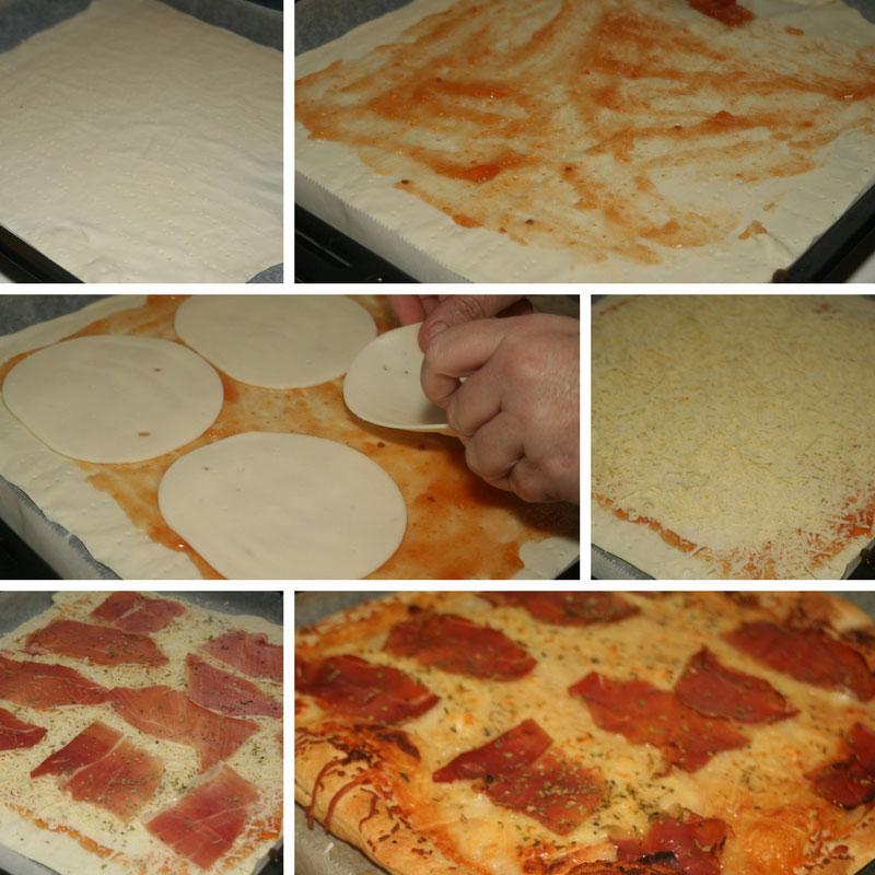 receta pizza de hojaldre