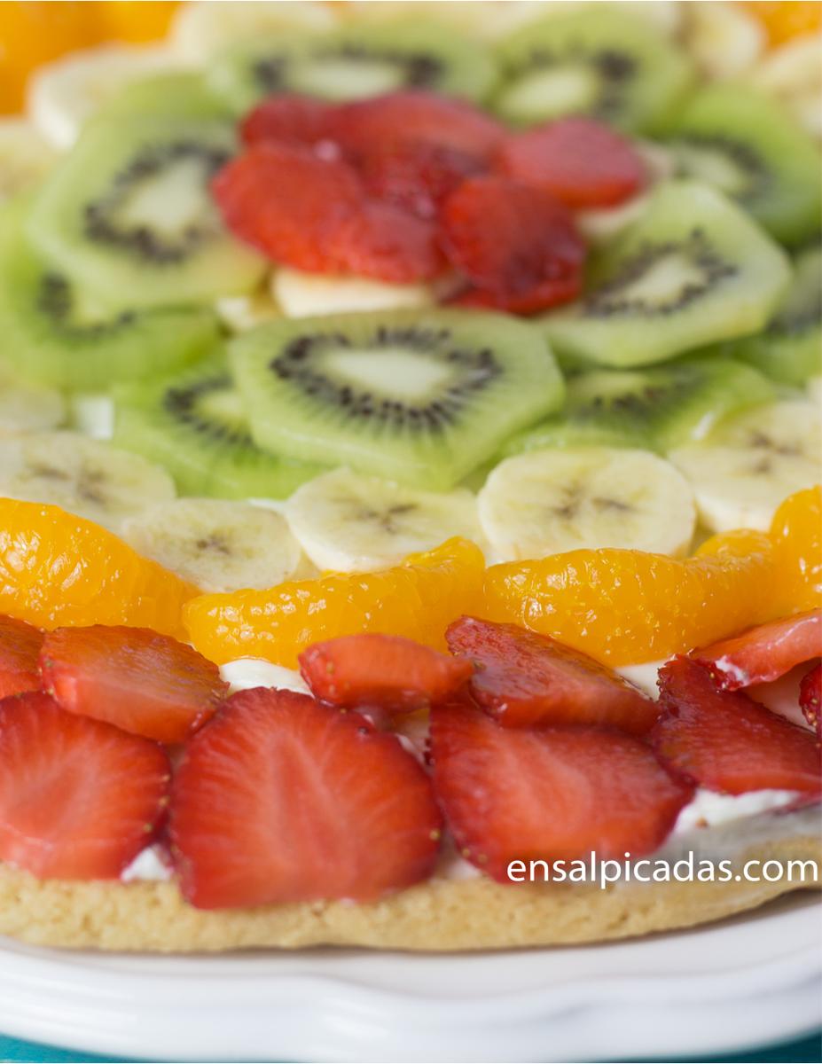 Receta de Pizza de Frutas. Tarta de Frutas.