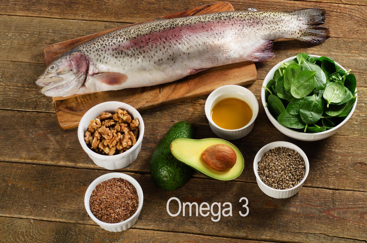 53650550 - foods highest in omega-3 fatty acids. healthy diet eating.