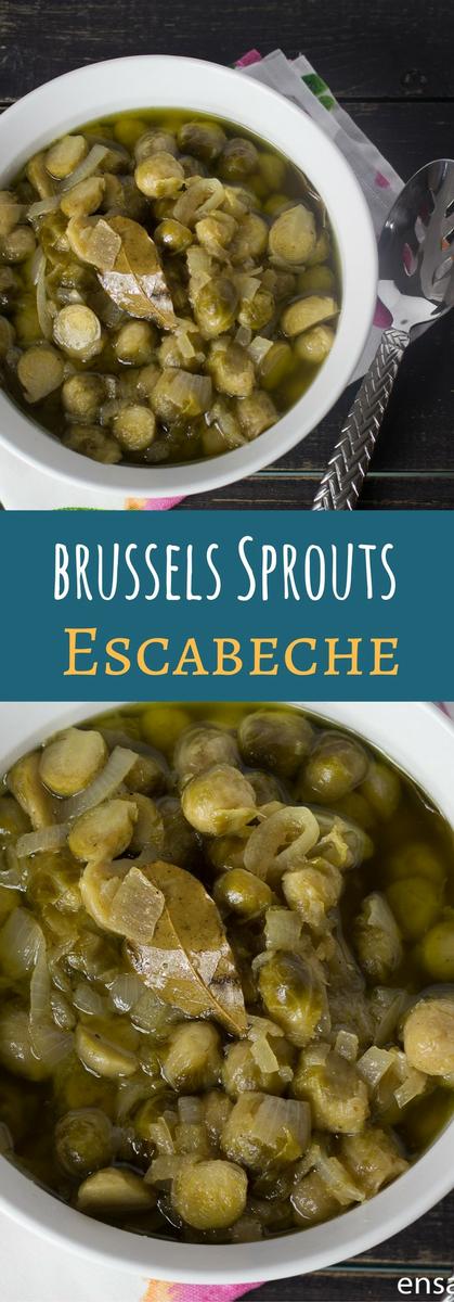 Receta de Brussels Sprouts en Escabeche. Coles de bruselas escabeche.
