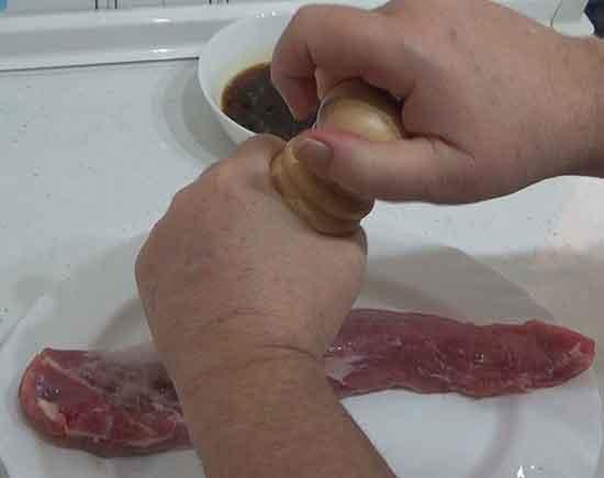 solomillo caramelizado con sesamo