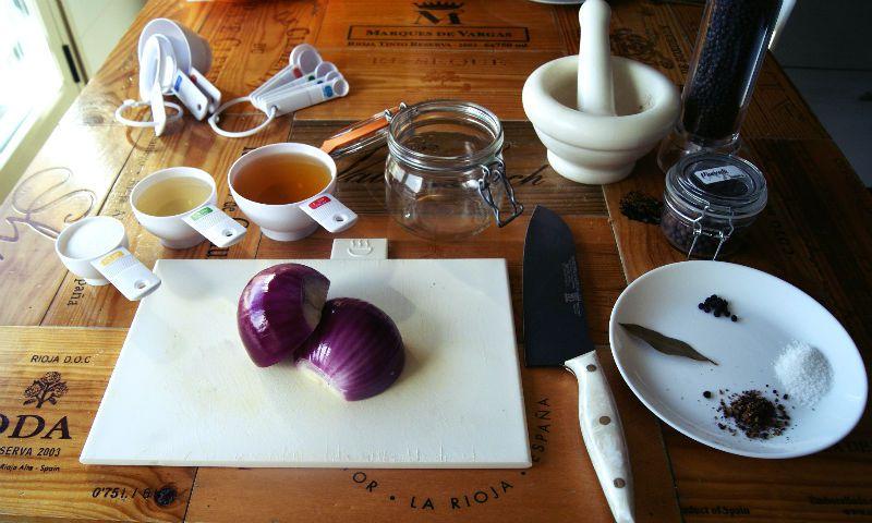 cebolla roja encurtida