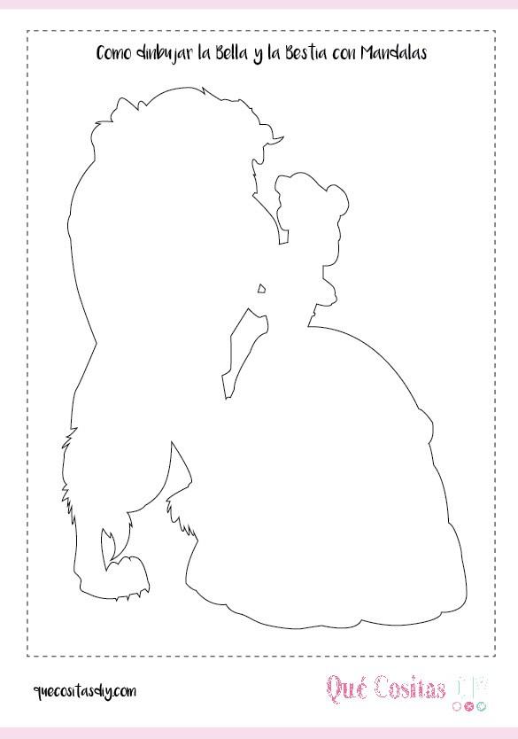 dibujo de la bella y la bestia