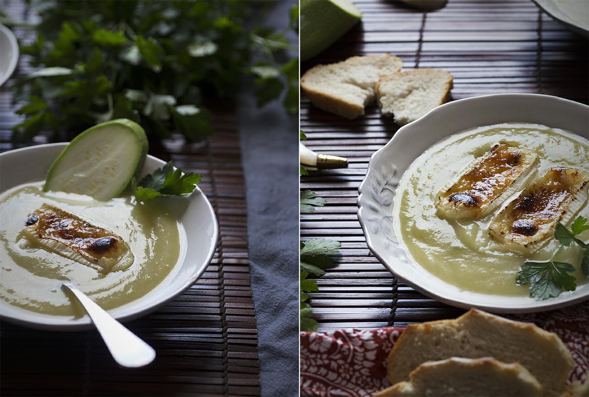 calabacin con queso brie