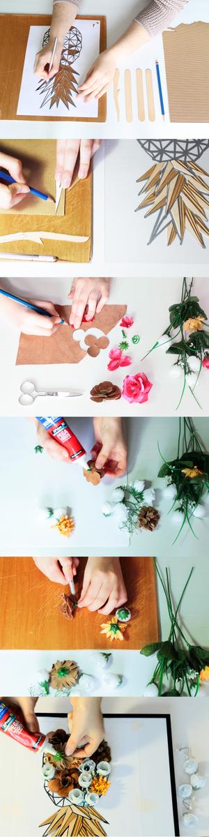 como hacer piña decorativa con flores.jpg