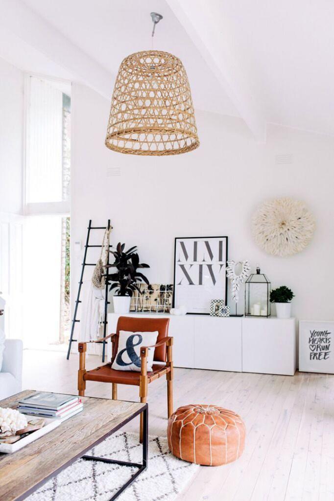 fibras naturales en decoración nórdica salón