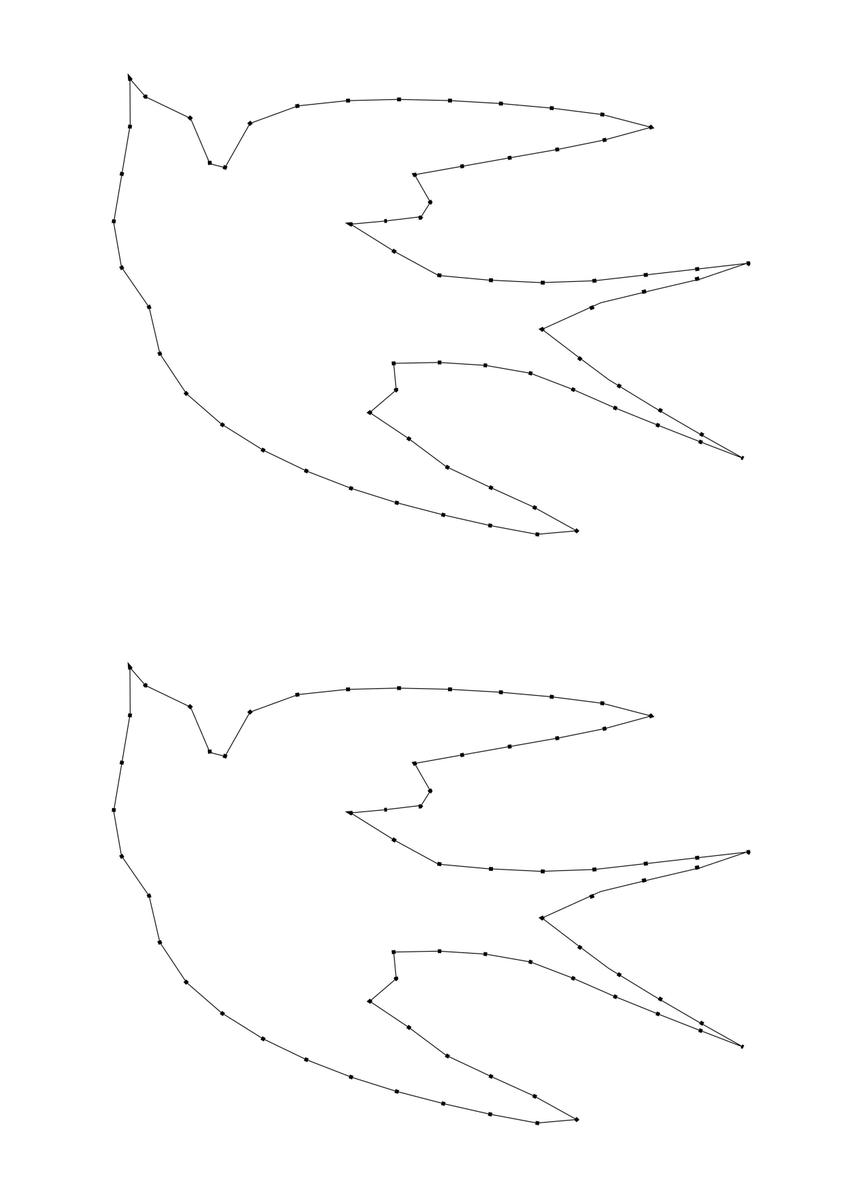 Plantilla de golondrina para el taller de String Art, visto en "I am a Mess Blog"