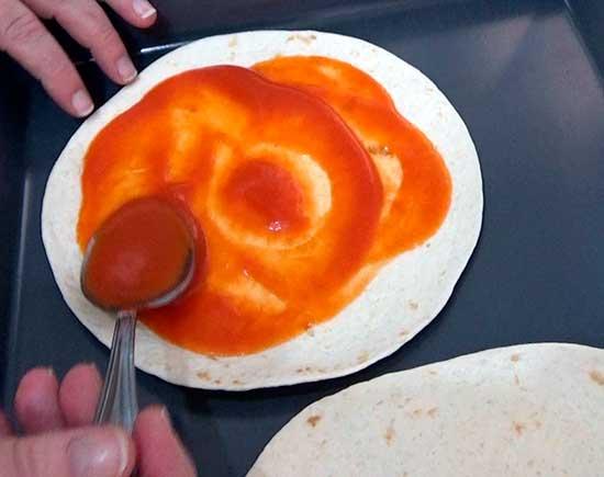 Pizza express con jamón y doble de queso