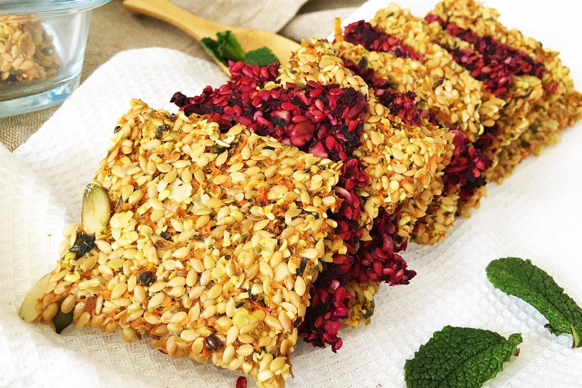 Crackers de zanahoria y remolacha