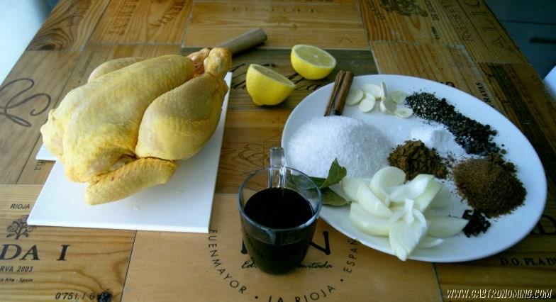 Pollo en salmuera asado