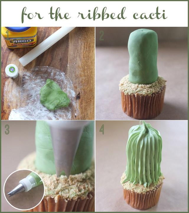 cupcakes con forma de cactus decoracion