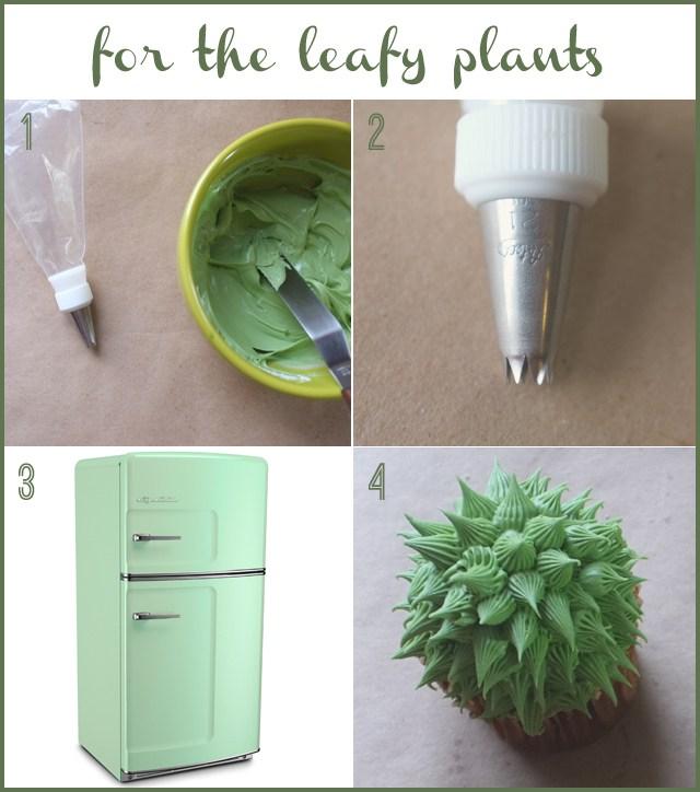 cupcakes con forma de cactus y suculentas diy