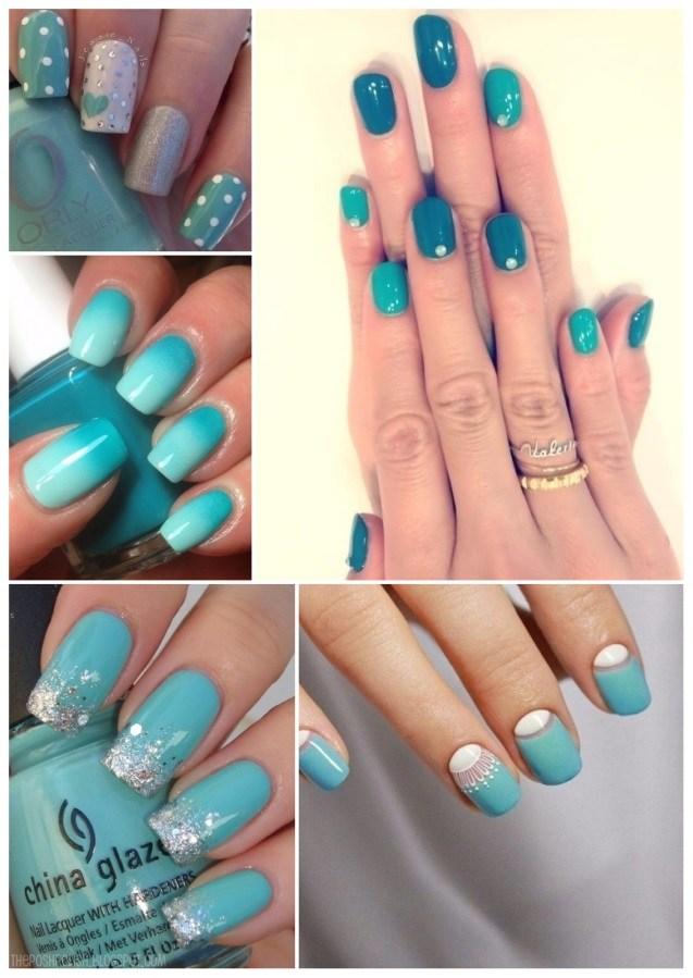 decoración de uñas azul