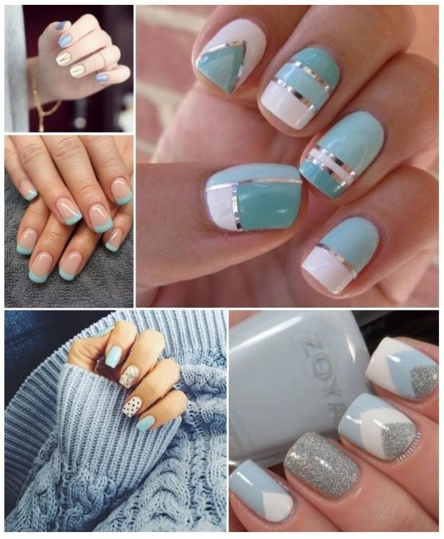 decoración de uñas azul